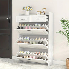 3-Door 2-Drawer Shoe Organiser Cabinet