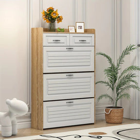 3-Door 2-Drawer Shoe Organiser Cabinet