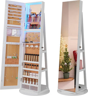Jewellery Mirror 170 x 70 cm, Full-Length Mirror with Jewellery Organiser