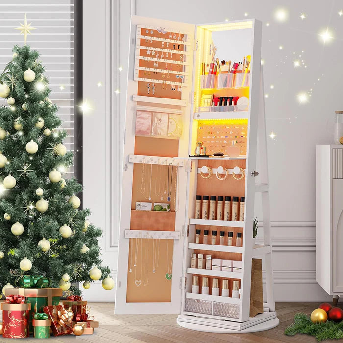 Jewellery Mirror 170 x 70 cm, Full-Length Mirror with Jewellery Organiser