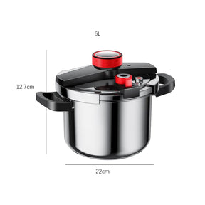 Premium 6L Stainless Steel Pressure Cooker – Explosion-Proof with Reinforced Handles