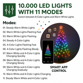 Complete Christmas Tree with LED Lights and Automatic Assembly by Remote Control